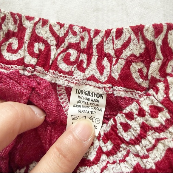 Red Patterned Shorts - Picture 2 of 4
